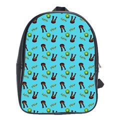 School Girl Pattern Blue School Bag (xl) by snowwhitegirl