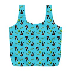 School Girl Pattern Blue Full Print Recycle Bag (l)