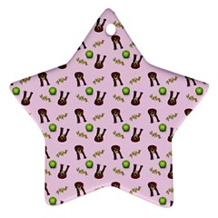 School Girl Pattern Pink Ornament (star)