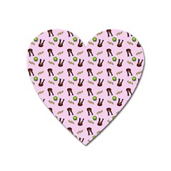 School Girl Pattern Pink Heart Magnet