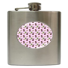 School Girl Pattern Pink Hip Flask (6 Oz) by snowwhitegirl