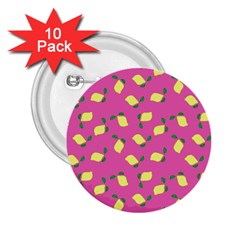 Lemons Pink 2 25  Buttons (10 Pack) 