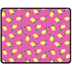 Lemons Pink Fleece Blanket (medium) 