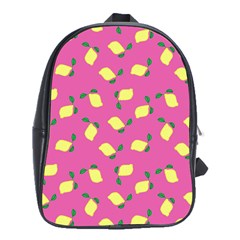 Lemons Pink School Bag (xl) by snowwhitegirl