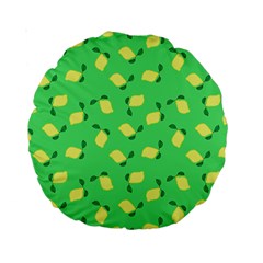 Lemons Green Standard 15  Premium Round Cushions