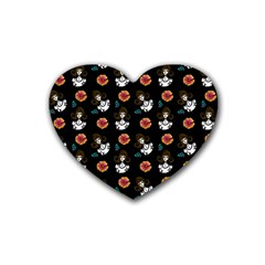 Girl With Dress Black Heart Coaster (4 Pack) 