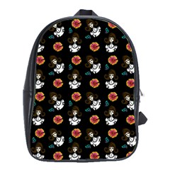 Girl With Dress Black School Bag (large)