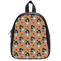 Girl With Dress Beige School Bag (small)