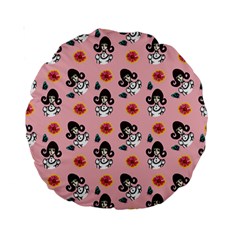 Girl With Dress  Pink Standard 15  Premium Round Cushions