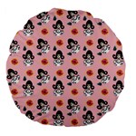 Girl With Dress  Pink Large 18  Premium Flano Round Cushions Front