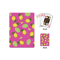 Lemons And Limes Pink Playing Cards (mini) 