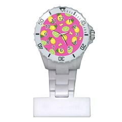 Lemons And Limes Pink Plastic Nurses Watch