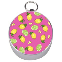 Lemons And Limes Pink Silver Compasses