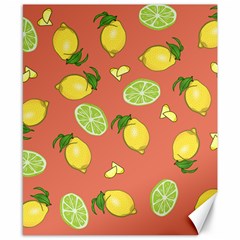 Lemons And Limes Peach Canvas 8  X 10 