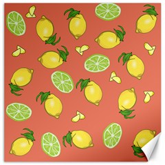 Lemons And Limes Peach Canvas 20  X 20  