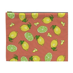 Lemons And Limes Peach Cosmetic Bag (xl) by snowwhitegirl