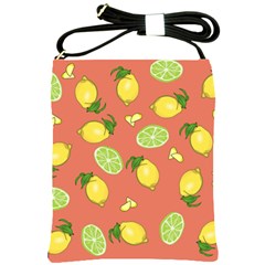 Lemons And Limes Peach Shoulder Sling Bag by snowwhitegirl