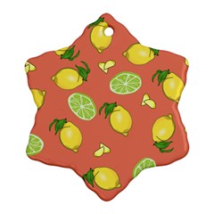 Lemons And Limes Peach Ornament (snowflake)