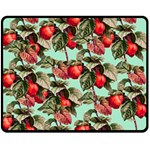 Fruit Branches Green Double Sided Fleece Blanket (Medium)  58.8 x47.4  Blanket Front