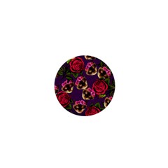 Lazy Cat Floral Pattern Purple 1  Mini Magnets