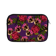 Lazy Cat Floral Pattern Purple Apple Ipad Mini Zipper Cases by snowwhitegirl