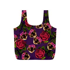 Lazy Cat Floral Pattern Purple Full Print Recycle Bag (s)