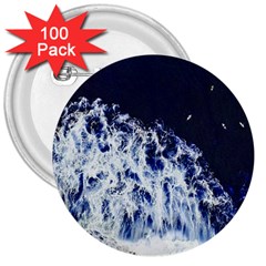 Blue Waves Sea 3  Buttons (100 Pack)  by snowwhitegirl