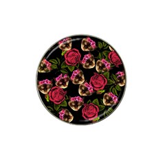 Lazy Cat Floral Pattern Black Hat Clip Ball Marker (10 Pack) by snowwhitegirl