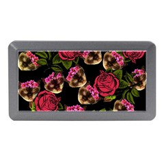 Lazy Cat Floral Pattern Black Memory Card Reader (mini)