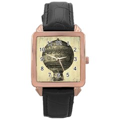 Vintage Air Balloon Rose Gold Leather Watch 