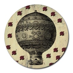 Vintage Air Balloon With Roses Round Mousepads