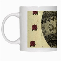 Vintage Air Balloon With Roses White Mugs