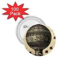 Vintage Air Balloon With Roses 1.75  Buttons (100 pack) 