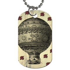 Vintage Air Balloon With Roses Dog Tag (One Side)