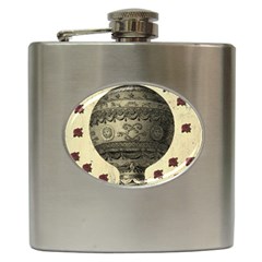 Vintage Air Balloon With Roses Hip Flask (6 oz)