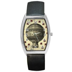 Vintage Air Balloon With Roses Barrel Style Metal Watch