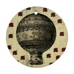 Vintage Air Balloon With Roses Round Ornament (Two Sides)