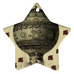 Vintage Air Balloon With Roses Star Ornament (Two Sides)