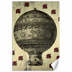 Vintage Air Balloon With Roses Canvas 20  x 30  