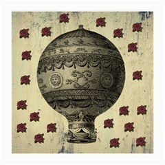 Vintage Air Balloon With Roses Medium Glasses Cloth