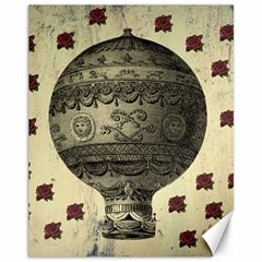 Vintage Air Balloon With Roses Canvas 11  x 14  