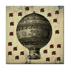 Vintage Air Balloon With Roses Face Towel