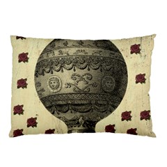 Vintage Air Balloon With Roses Pillow Case