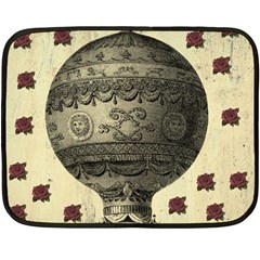 Vintage Air Balloon With Roses Double Sided Fleece Blanket (Mini) 