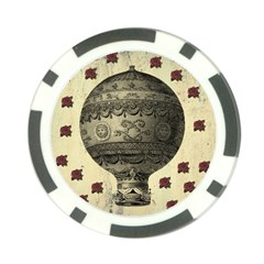 Vintage Air Balloon With Roses Poker Chip Card Guard (10 Pack) by snowwhitegirl