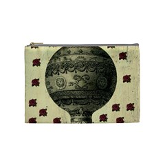 Vintage Air Balloon With Roses Cosmetic Bag (Medium)