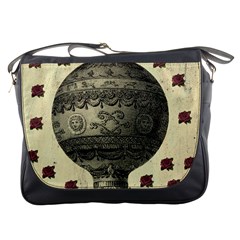 Vintage Air Balloon With Roses Messenger Bag