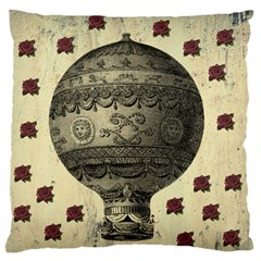 Vintage Air Balloon With Roses Standard Flano Cushion Case (Two Sides)