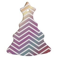 Ombre Zigzag 01 Christmas Tree Ornament (two Sides)