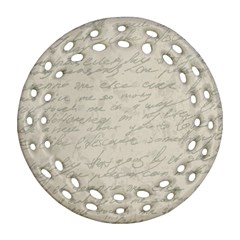 Handwritten Letter 2 Round Filigree Ornament (two Sides) by vintage2030